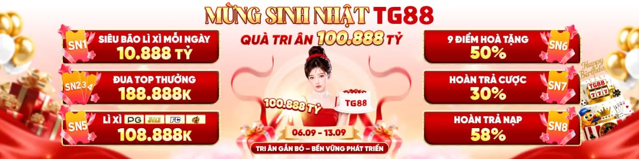 TG88 ⭐ Trang Chủ Chính Thức T10/2026 | Link TG88 Hốt Liền +188K 9 Mừng sinh nhật tg88 thưởng 100 tỷ
